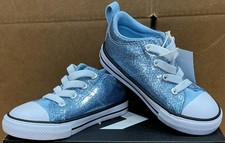 Converse Girl's Sneakers Light Blue Chuck Taylor All Star Glitter Madison Slip