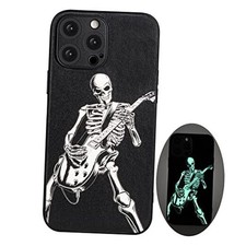 Skull Case, Cool Goth iPhone 14 Pro Max iPh 14 Pro Max-Skeleton Playing Guitar