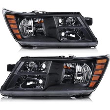 Coppia Fari Gruppo Fari Compatibile per Dodge Journey 2009-2020 con Housi Nero...