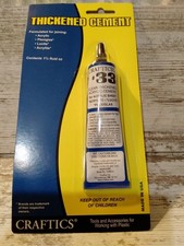 Craftics Thickened Cement For Acrylic #33 1.5 Oz Tube #1106031 NEW