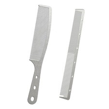 Metal Comb, Stainless Steel Fine Tooth Unbreakable Anti Static Barber Comb Set