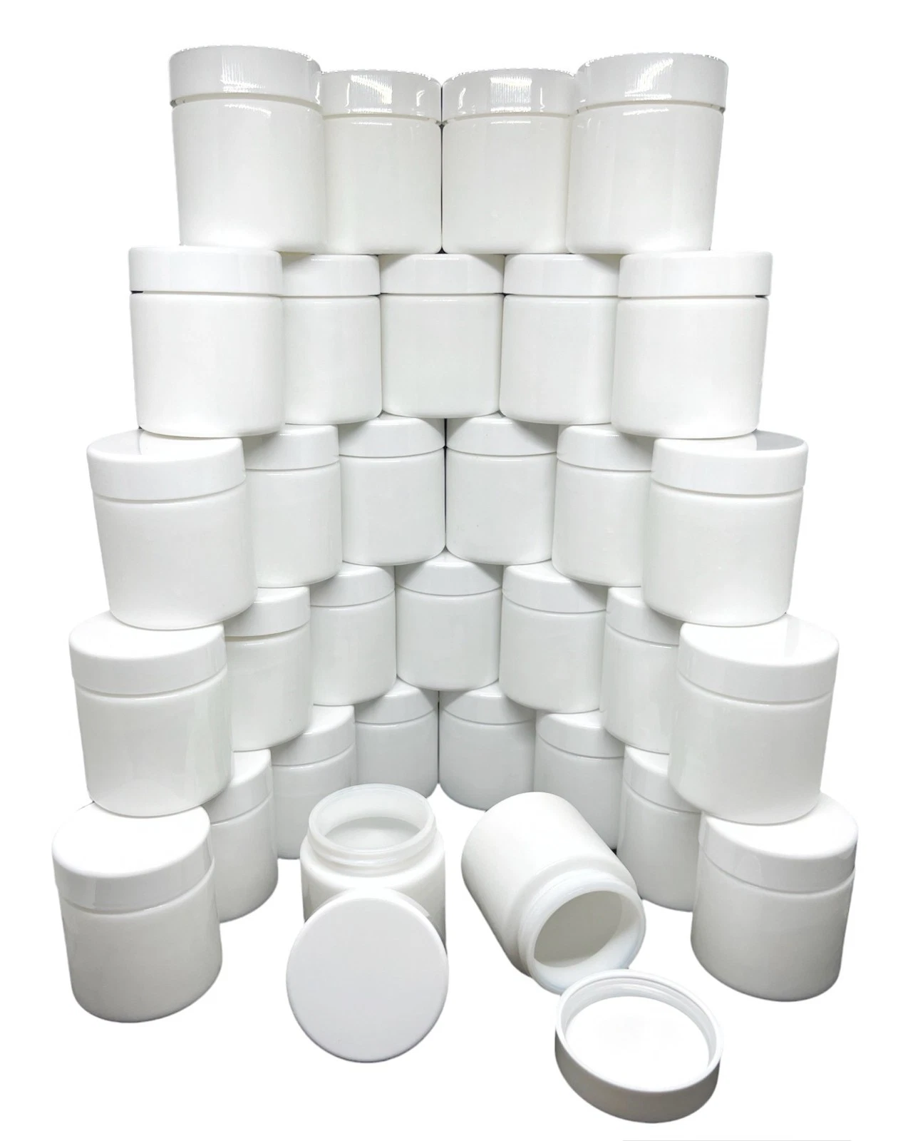 3oz Child Resistant White Glass Jars For One Eighth or 3.5g Flower (32 Pack!)