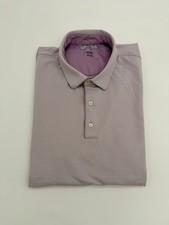 Greg Norman ML75 Play Dry Polo Shirt Mens XXL Tall Purple Stripe Golf