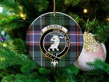 Colville Clan Scottish Tartan Ceramic Ornament