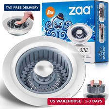 3 in 1 Kitchen Sink Drain Strainer Stopper Removable Basket Pop-Up  Kitchen Sin