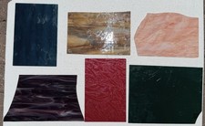 6 MIXED STAINED GLASS SHEETS - VARIOUS SIZES  COLORS PICK-UP IN FLAGSTAFF AREA 