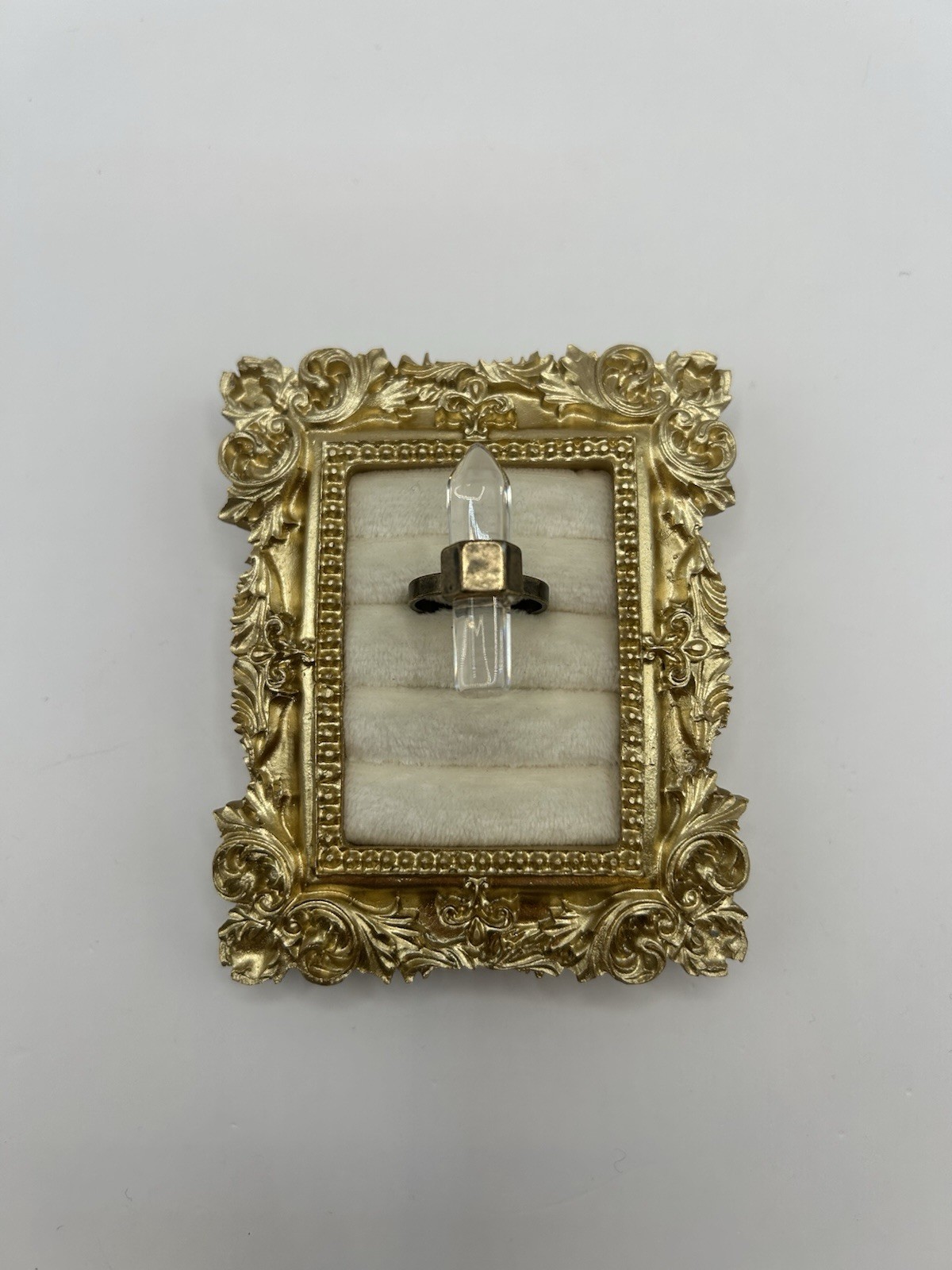 Crystal Quartz Point Statement Ring Size 8 Boho R… - image 1