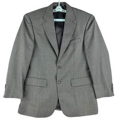Shark Fire Men Wool Blend Grey Blazer Coat Jacket Sz 40R Two Button Single Vent
