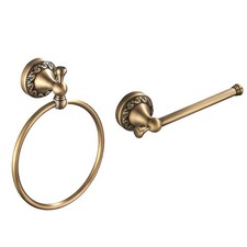 Brass Toilet Paper Holder,Antique Towel Ring Retro Hand Towel Holder Tissue Roll