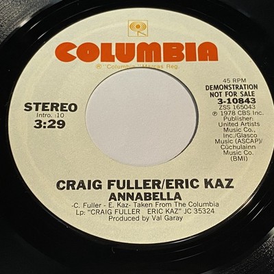 Craig Fuller/Eric Kaz: Annabella (stereo) / (Same) (mono) 45 - Columbia