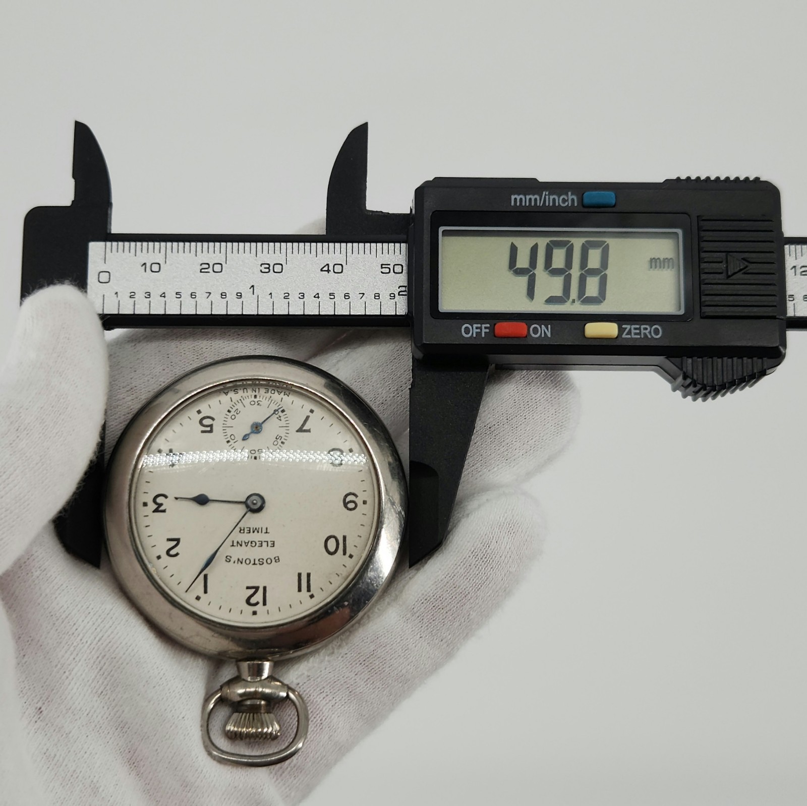 Boston's Elegant Timer Silver Tone Mechanical Poc… - image 19