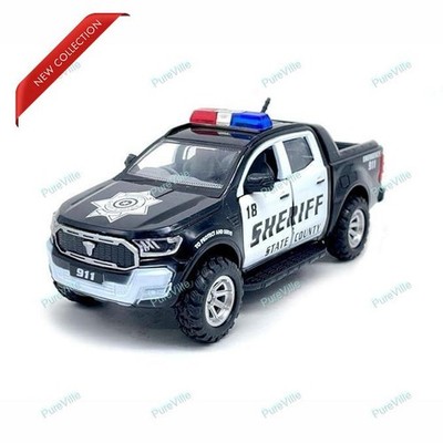 Polizei Sheriff Spielzeugauto für Kinder, Pull Back Action Modellauto Spielze...