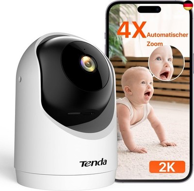 Tenda 2K 3MP Überwachungskamera Innen CP3V3.0, Innenkamera WLAN, Haustierkamera 