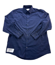 Charles Tyrwhitt Mens 16.5/34 Navy Blue Classic Fit Non-Iron Dress Shirt EUC
