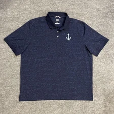 Seattle Kraken Anchor Logo Cutter & Buck Polo Shirt Mens 2XL Navy Heather DryTec