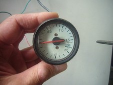 Hks 46mm White Face Turbo Boost Gauge Vintage Tested Junk Japan Hks 46mm White Face Turbo Boost Gauge Vintage Tested Junk Japan