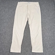 Onia White Linen Flat Front Straight Leg Trouser Pants Men's Size 34x30