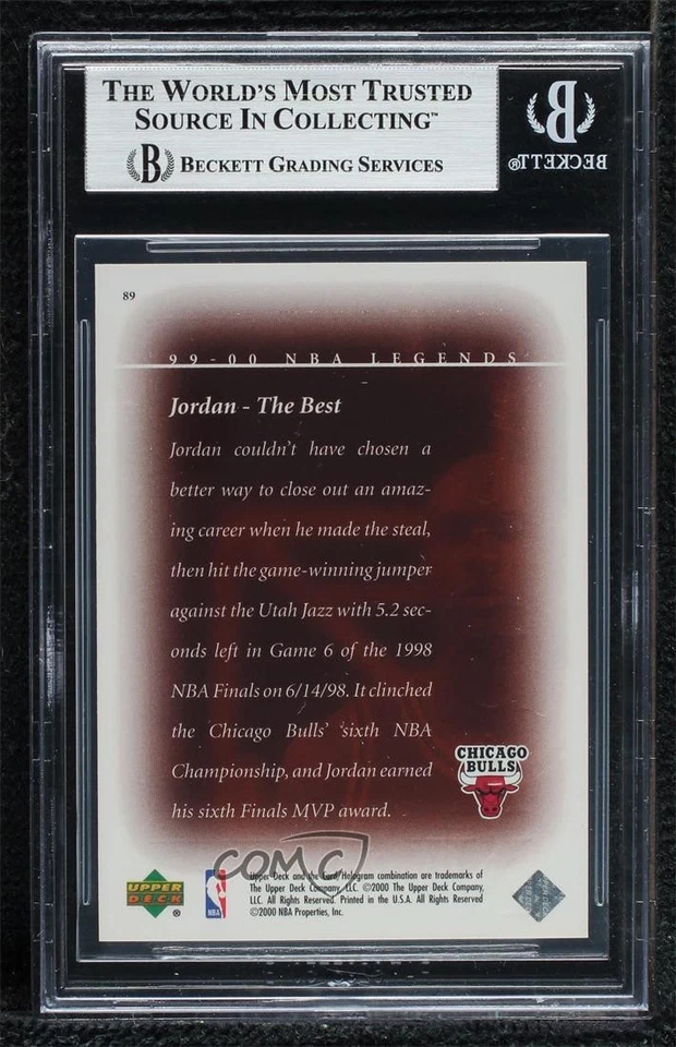 1999-00 Upper Deck NBA Legends The Best Michael Jordan #89 BGS 8.5 HOF - Image 2 of 2