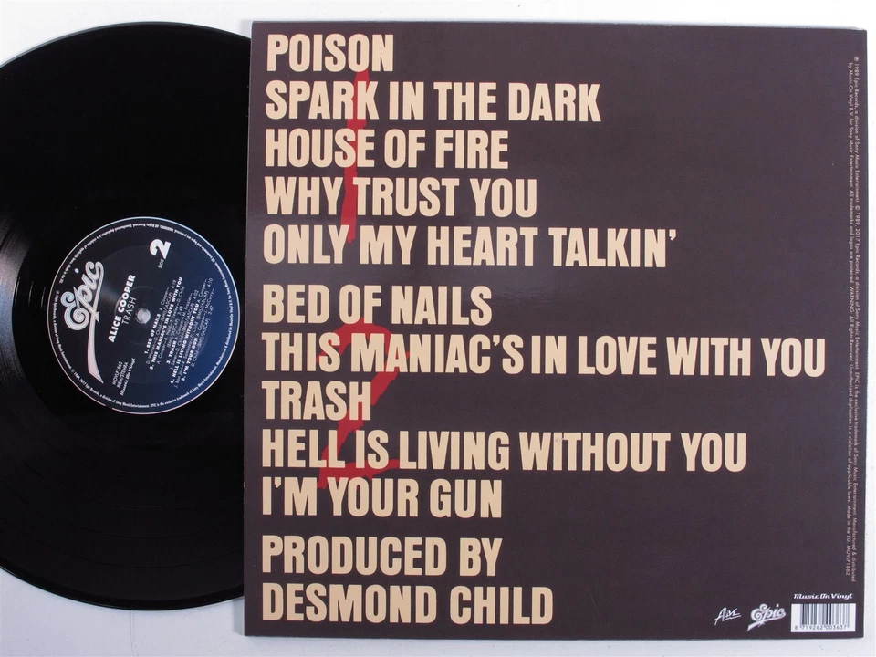 ALICE COOPER Trash MUSIC ON VINYL LP VG+/VG++ europe 180g reissue w/ insert x - Image 2 of 3