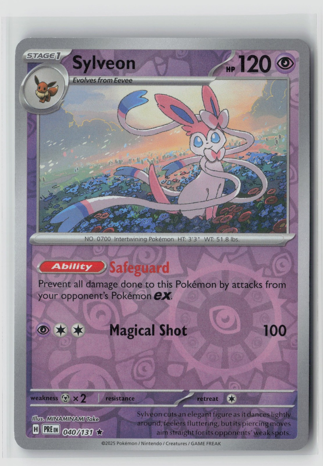 SYLVEON 040/131 PRISMATIC EVOLUTIONS REVERSE HOLO POKEMON TCG NM