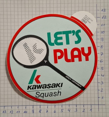 Aufkleber / Sticker '' Kawasaki Squash - LET`S PLAY'', 80er Jahre