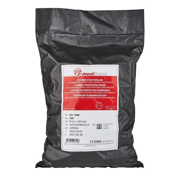 MEDIWARE Schutzhüllen für Vaginalsonden | Standardgröße 32mm | Beutel 500 Stück