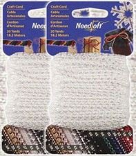  33 Iridescent White - Needloft  Craft Cord 2 Pack 40 Yards 2x20yds