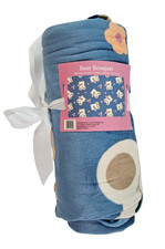 Baby Bear Bouquet Blanket Bear Themed Newborn Nursery Swaddle Lovey 50x60  NWT