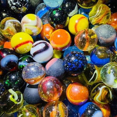 9 Lot Assorted Mix Glass Marble Collection by Vintage Marbles 16mm 5/8''