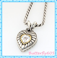 Brighton Heiress Heart Two-Tonen Crystal Retired Necklace 60