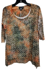 Frazzle Wearable Art Tunic Top Womens Small Tie Dye Lace Layered Asymmetric
