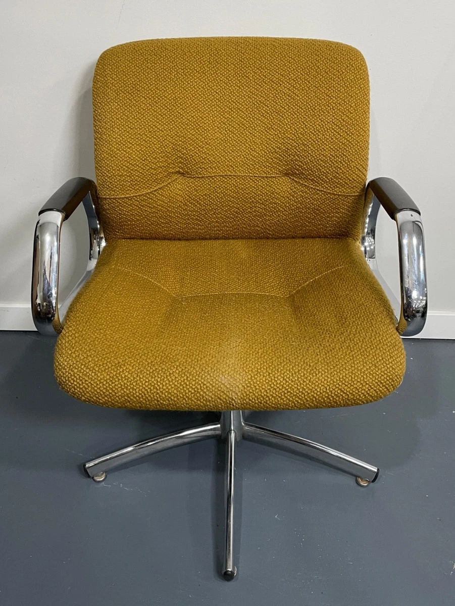 Fabric Post - 1950 Time Period Manufactured Office Chair Antique