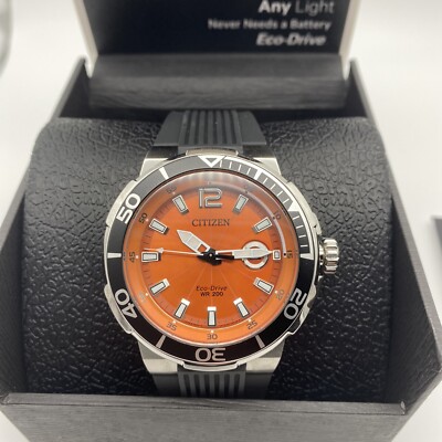 Citizen Men's AW1427-05X Chronograph Orange Dial 200M Watch w ...