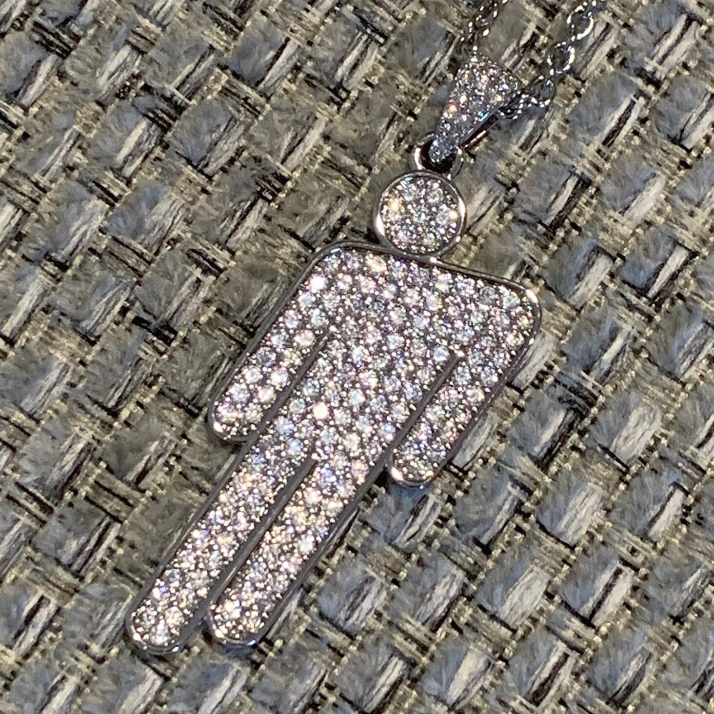 Billie Eilish BLOHSH Necklace! Iced Out Pendant + Stainless Steel Chain