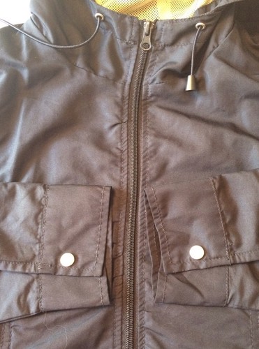 Women's Large Black Jolt Jacket Windbreaker Hooded Yellow Mesh Lining - Picture 3 of 9