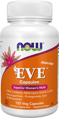 NOW Foods Eve Womens Multivitamin with Cranberry, CoQ10, 120 Veg Capsules