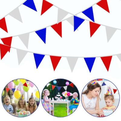 Union Jack Bunting Flags - 20 Square Flags, 10 Meters Long, For Street Party & Celebration