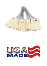 100 pcs- 33/4" x 1 7/8" Size 3 Manila Inventory Pre-Wired Price Tags with Wire