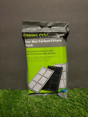 Premier Pets 3-PK Carbon Filters For Auto Clean Litter Box GAC00-16837, New