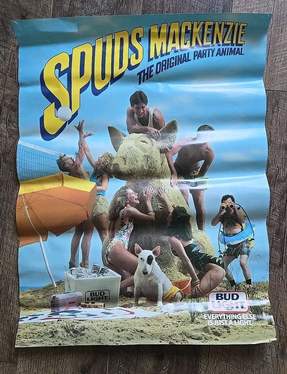 Spuds Mackenzie The Original Party Animal 80s/90s Bud Light Poster