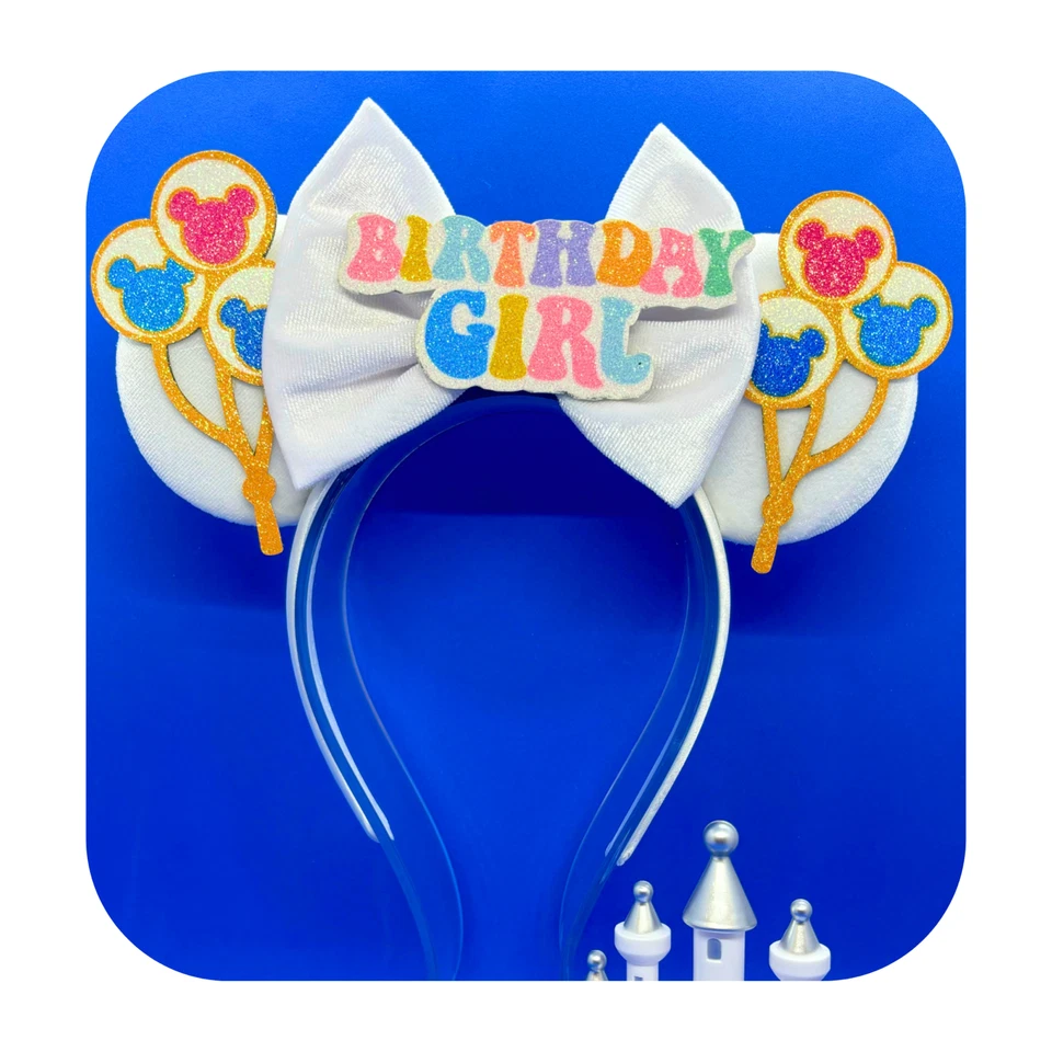 Disney Inspired Birthday Girl Balloons Mickey Minnie Mouse Ears Magic Kingdom