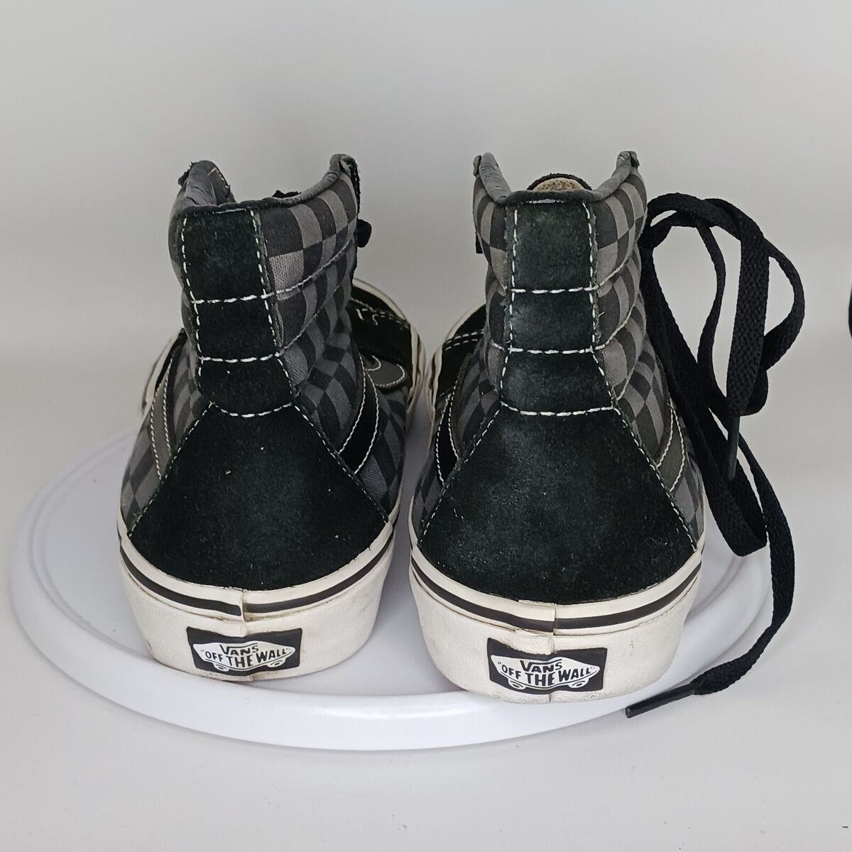 Vans Sk8 Hi Black Gray Checkered High Top Skate Shoes Vans Sk8 Hi Black Gray Checkered High Top Skate Shoes
