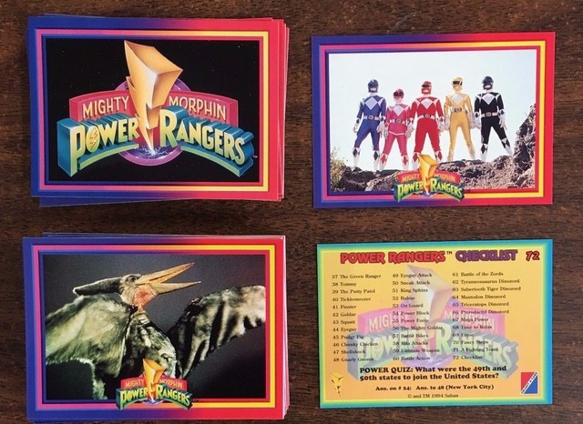 1994 Saban Mighty Morphin Power Rangers Trading Cards 72 Card Set EBay