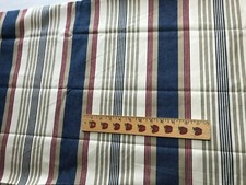 Blue/Tan/Burgundy Stripe Fabric Home Decor Fabric Multi Purpose 1 7/8 x 54"