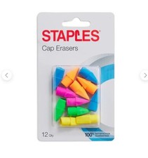 New Staples Erasers, Assorted Colors, Dozen 771352