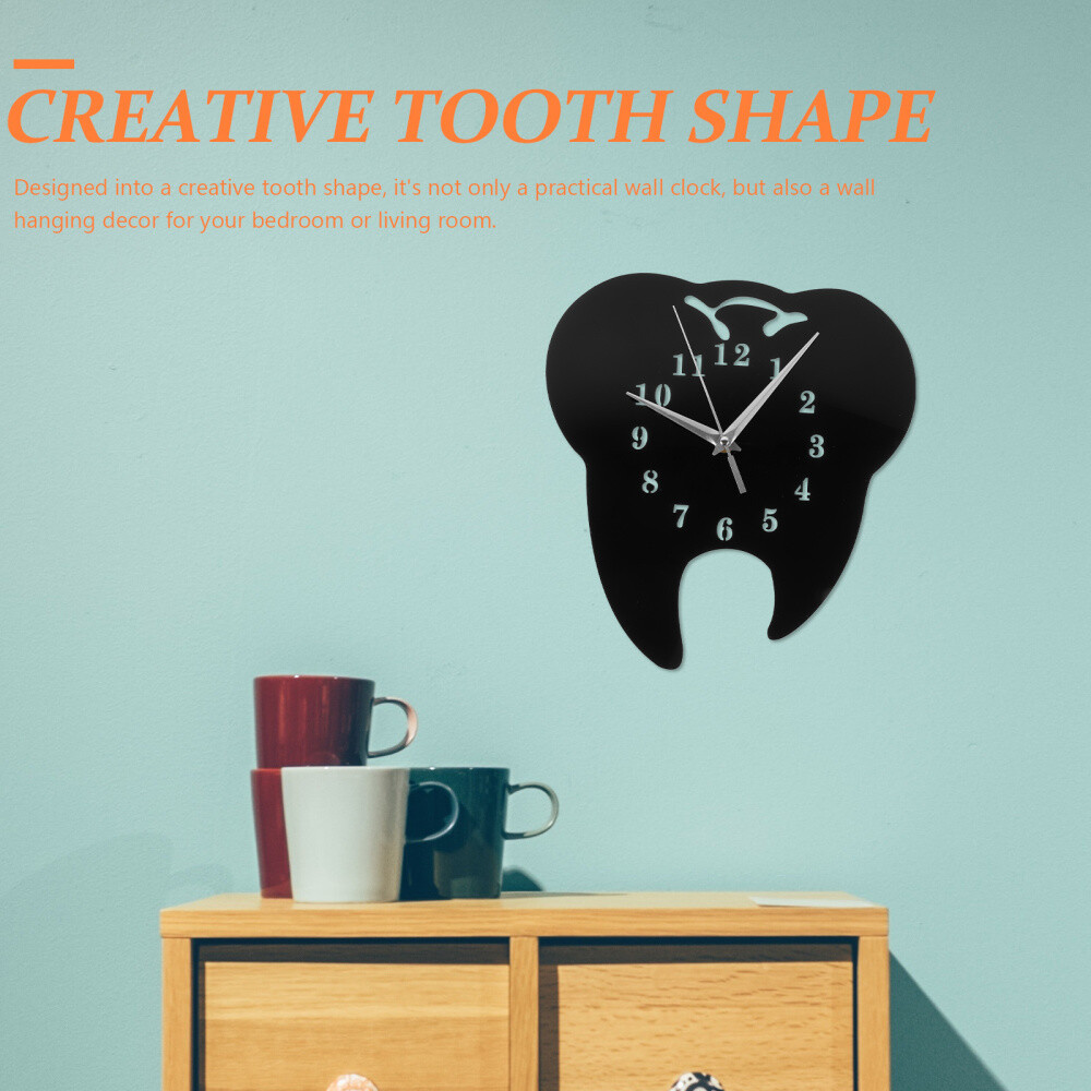 Tooth Shaped Wall Clock The Office Decor Retro Digital Clocks Vintage