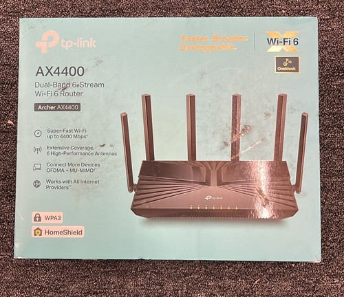 TP-Link Archer AX4400 Mesh Dual Band 6-Stream Router - Black, OBN, D1