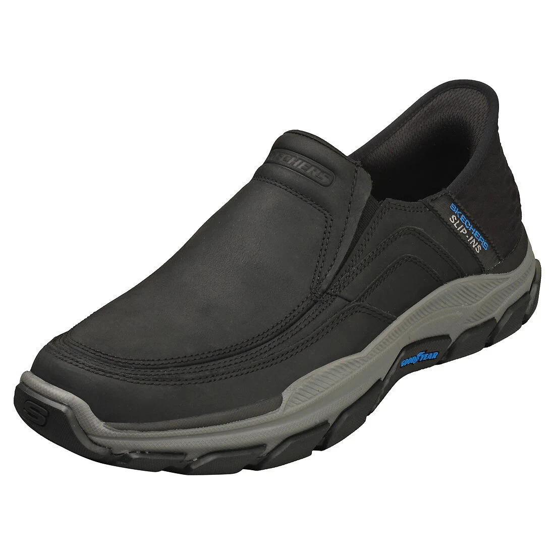 mens leather slip on skechers