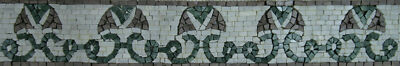 Tender Leaves Ancient Vine Green Wall Decor Border Marble Mosaic