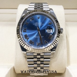 Rolex Datejust 41 126334 Jubilee Stainless Fluted Blue Roman Dial Watch 2019 | eBay